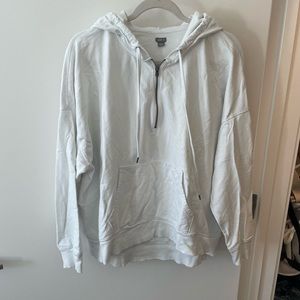Aerie white quarter zip hooded pullover